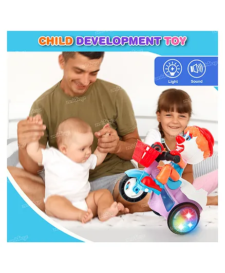 Stunt Tricycle Joker Bump and Go Toy with 4D Lights Dancing Toy 