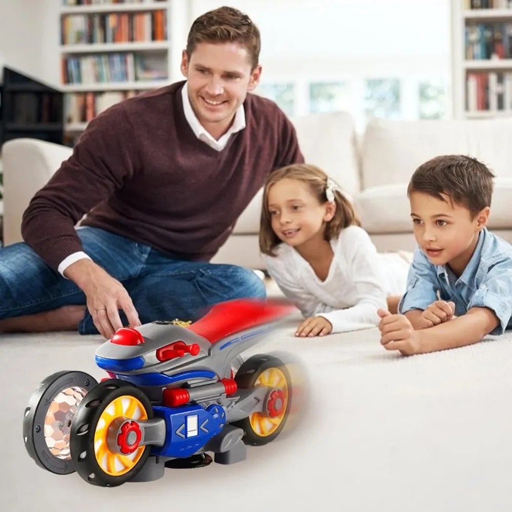 Stop Motor | 360 Rotate Motor Cycle With Lightning Effect